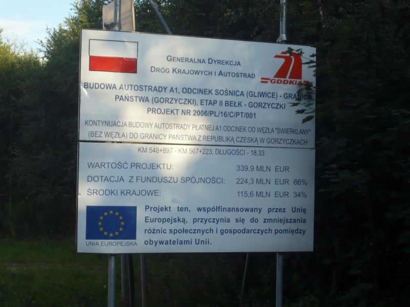 Výstavba dálnice A1 v polských Gorzyczkách