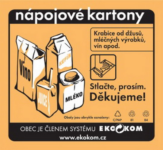 Obaly od nápojů patří do kontejnerů na papír