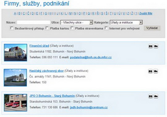 Registrace v databázi Firmy, služby, podnikání