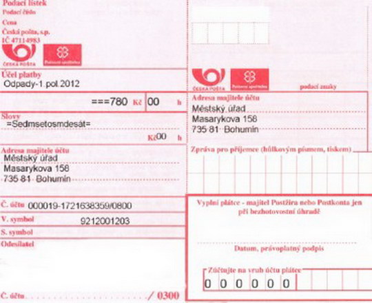 U rodinných domů se od nového roku změnilo číslo účtu pro platbu za odvoz odpadu