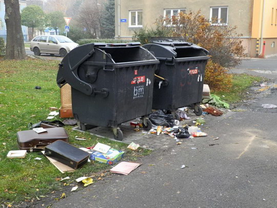 Úklid nepořádku u popelnic platí všichni nájemníci
