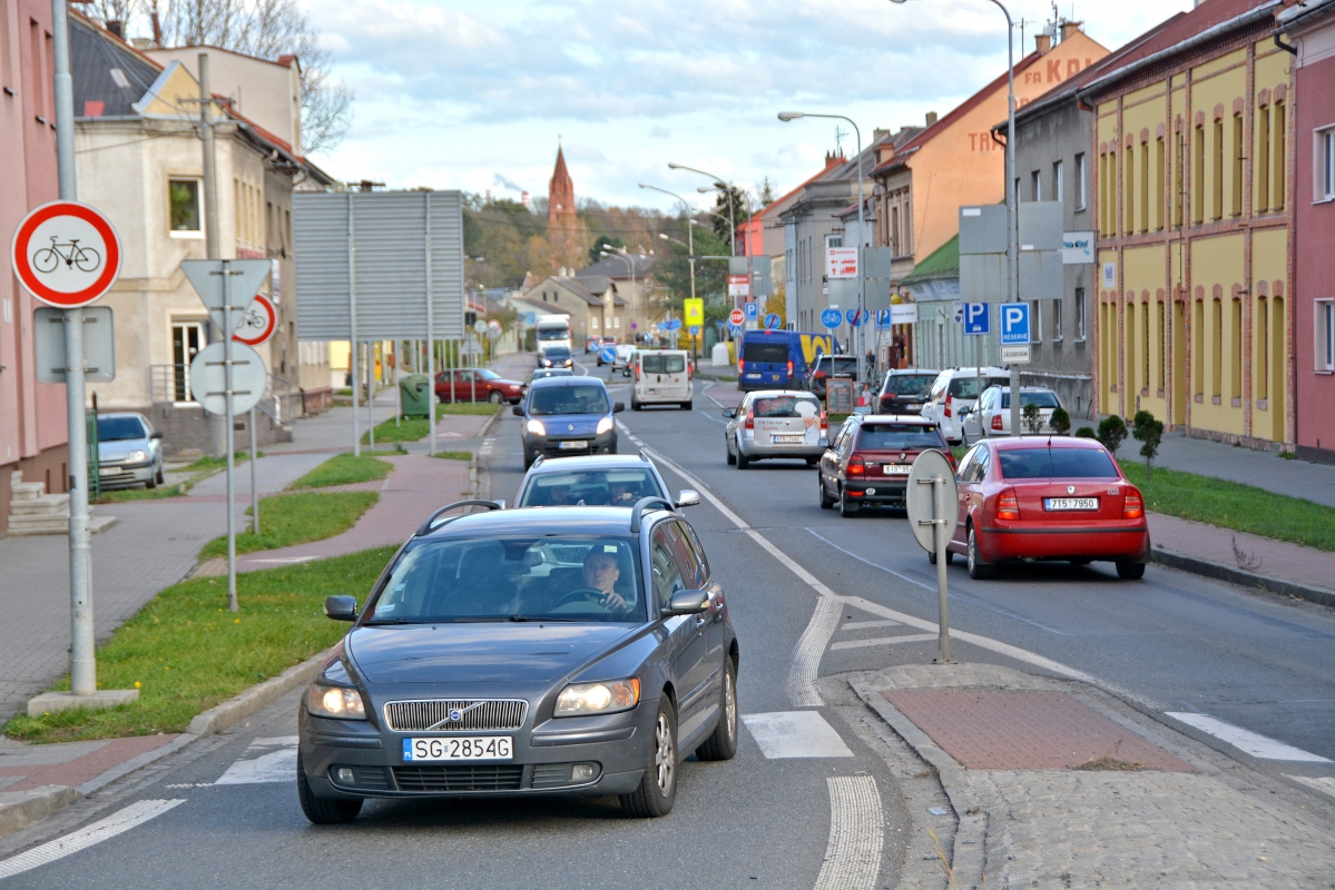 Sčítání dopravy na ulici 1. máje ve Skřečoni