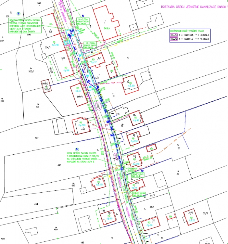 Dostavba úseku jednotné kanalizace DN500 v Bohumíně-Záblatí, ulice Bezručova
