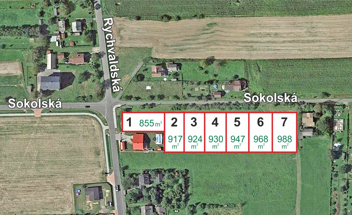 Licitační řízení na prodej pozemků pro výstavbu rodinných domů v ulici Sokolské v Bohumíně-Záblatí