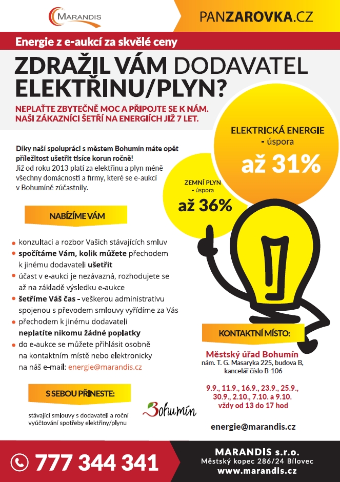 Domácnosti i firmy mohou díky e-aukci ušetřit za energie až 30 procent nákladů