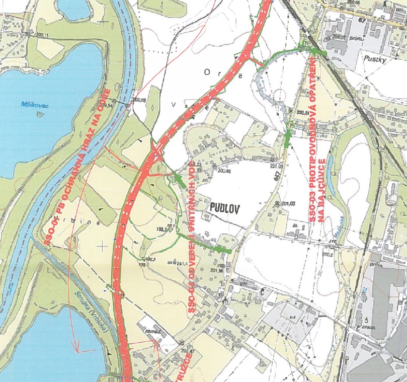 Pravobřežní ochranná hráz kolem Odry bude mít 1 830 metrů, naváže na ni pravobřežní hráz podél Orlovské Stružky