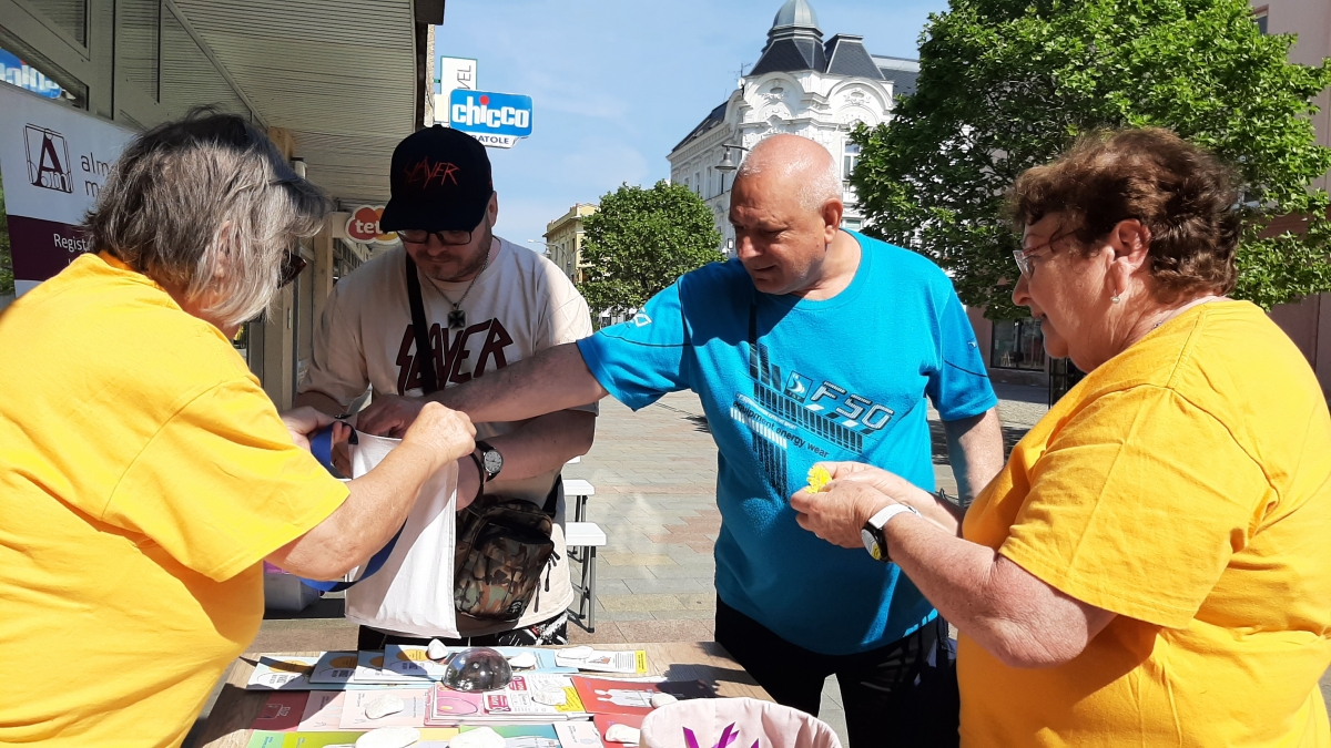 Žluté kvítky s fialovou stužkou dnes frčí, je Český den proti rakovině