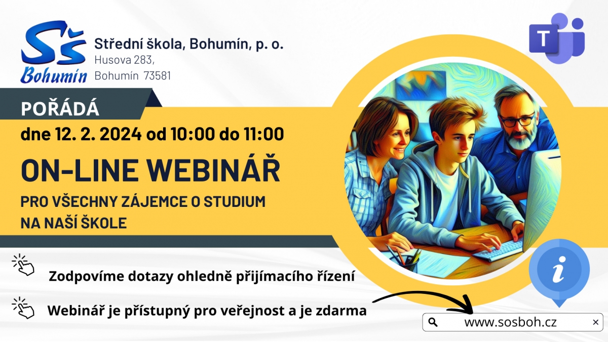 Probíhá podávání přihlášek na střední školy, v Bohumíně pořádají webinář