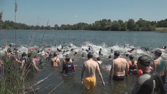 Sedmý Ocelácký triatlon u Vrbického jezera (2025) - zobrazit video