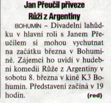 Jan Přeučil přiveze Růži z Argentiny - Zvětšit