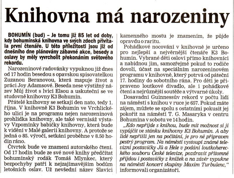 Knihovna má narozeniny - Zvětšit
