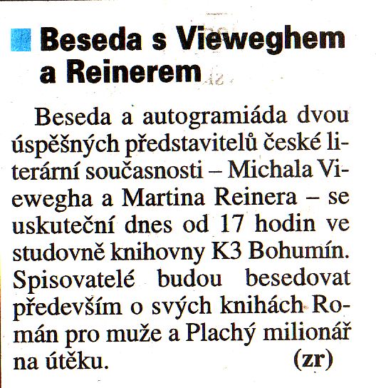 Beseda s Vieweghem a Reinerem - Zvětšit