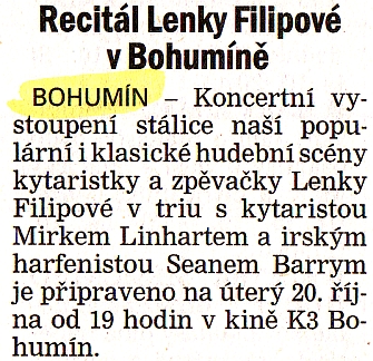 Recitál Lenky Filipové v Bohumíně - Zvětšit