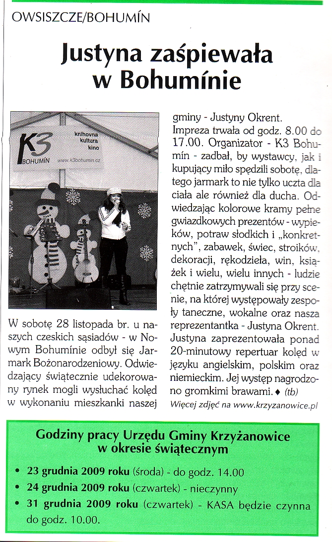 Justyna zaspiewala w Bohumínie - Zvětšit