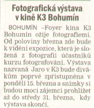 Fotografická výstava v kině K3 Bohumín - Zvětšit